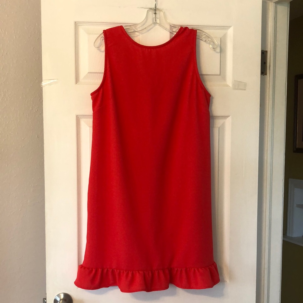 NWT Orange, ruffle bottom dress